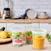 Glotoch 24 Pack 16 oz Deli Containers with Lids, Plastic Food Storage Freezer Storge Soup Containers with Lids - Microwave, Freezer & Dishwasher Safe Eco - Friendly, BPA - Free, Reusable & Stackable - 7DAY'S
