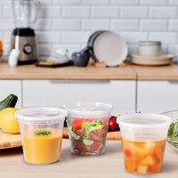 Glotoch 24 Pack 16 oz Deli Containers with Lids, Plastic Food Storage Freezer Storge Soup Containers with Lids - Microwave, Freezer & Dishwasher Safe Eco - Friendly, BPA - Free, Reusable & Stackable - 7DAY'S