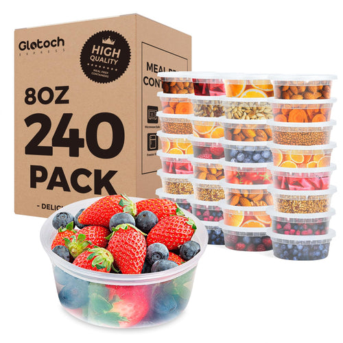Glotoch 24 Pack 16 oz Deli Containers with Lids, Plastic Food Storage Freezer Storge Soup Containers with Lids - Microwave, Freezer & Dishwasher Safe Eco - Friendly, BPA - Free, Reusable & Stackable - 7DAY'S