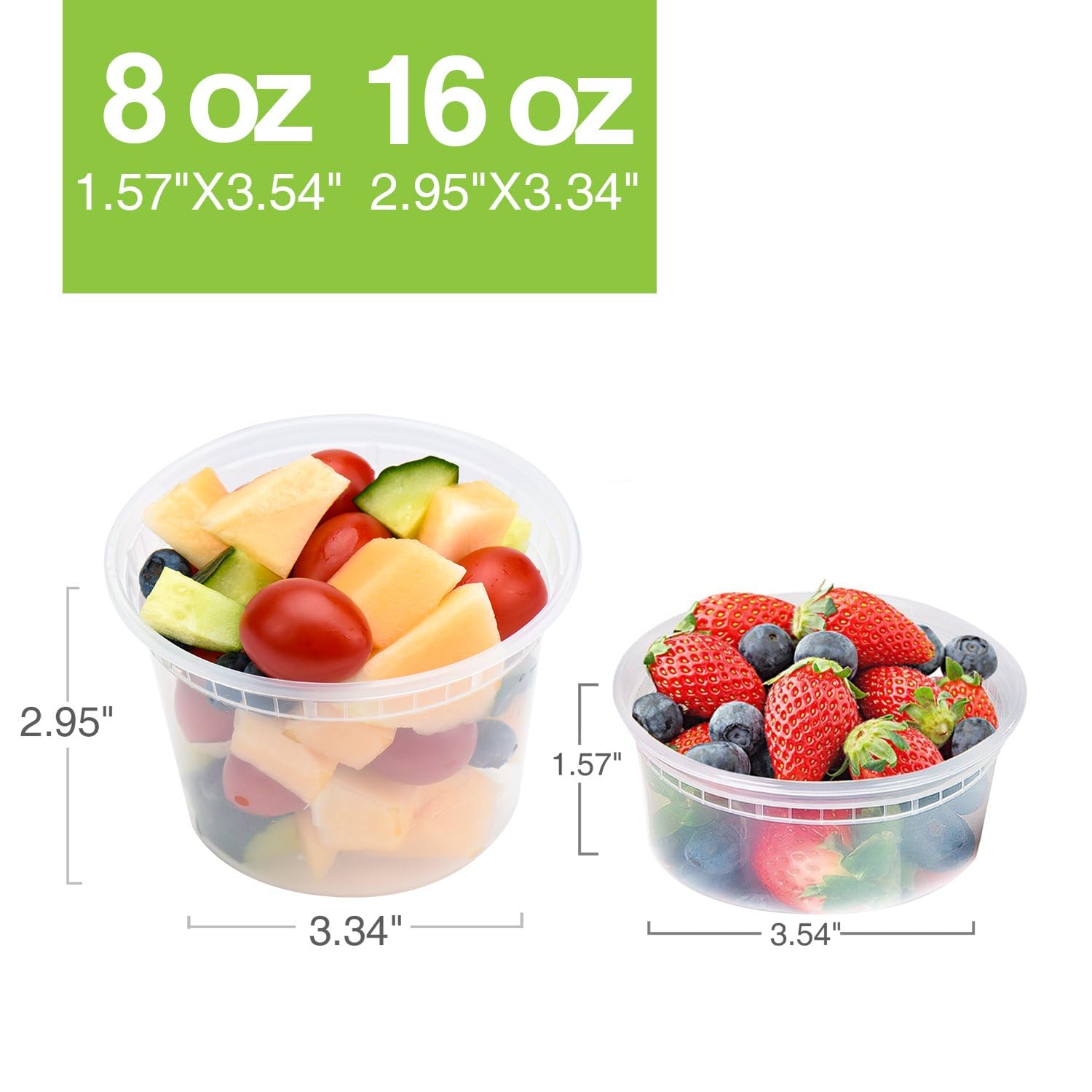 Glotoch 24 Pack 16 oz Deli Containers with Lids, Plastic Food Storage Freezer Storge Soup Containers with Lids - Microwave, Freezer & Dishwasher Safe Eco - Friendly, BPA - Free, Reusable & Stackable - 7DAY'S