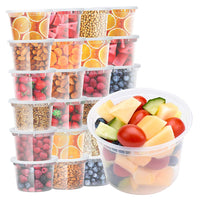 Glotoch 24 Pack 16 oz Deli Containers with Lids, Plastic Food Storage Freezer Storge Soup Containers with Lids - Microwave, Freezer & Dishwasher Safe Eco - Friendly, BPA - Free, Reusable & Stackable - 7DAY'S