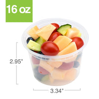 Glotoch 24 Pack 16 oz Deli Containers with Lids, Plastic Food Storage Freezer Storge Soup Containers with Lids - Microwave, Freezer & Dishwasher Safe Eco - Friendly, BPA - Free, Reusable & Stackable - 7DAY'S