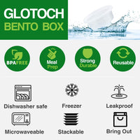 Glotoch 24 Pack 16 oz Deli Containers with Lids, Plastic Food Storage Freezer Storge Soup Containers with Lids - Microwave, Freezer & Dishwasher Safe Eco - Friendly, BPA - Free, Reusable & Stackable - 7DAY'S