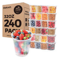 Glotoch 24 Pack 16 oz Deli Containers with Lids, Plastic Food Storage Freezer Storge Soup Containers with Lids - Microwave, Freezer & Dishwasher Safe Eco - Friendly, BPA - Free, Reusable & Stackable - 7DAY'S