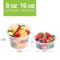 Glotoch 24 Pack 16 oz Deli Containers with Lids, Plastic Food Storage Freezer Storge Soup Containers with Lids - Microwave, Freezer & Dishwasher Safe Eco - Friendly, BPA - Free, Reusable & Stackable - 7DAY'S