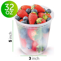 Glotoch 24 Pack 16 oz Deli Containers with Lids, Plastic Food Storage Freezer Storge Soup Containers with Lids - Microwave, Freezer & Dishwasher Safe Eco - Friendly, BPA - Free, Reusable & Stackable - 7DAY'S