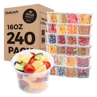 Glotoch 24 Pack 16 oz Deli Containers with Lids, Plastic Food Storage Freezer Storge Soup Containers with Lids - Microwave, Freezer & Dishwasher Safe Eco - Friendly, BPA - Free, Reusable & Stackable - 7DAY'S