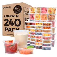 Glotoch 24 Pack 16 oz Deli Containers with Lids, Plastic Food Storage Freezer Storge Soup Containers with Lids - Microwave, Freezer & Dishwasher Safe Eco - Friendly, BPA - Free, Reusable & Stackable - 7DAY'S