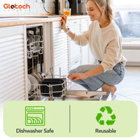 Glotoch 50 Pack (100 - Piece) 34oz Meal Prep Containers Reusable with Lids 3 - Compartment Containers Microwave, Freezer, Dishwasher Safe - Leakproof Durable To Go Take Out Plastic Food Storage - 7DAY'S