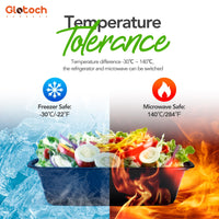 Glotoch 50 Pack (100 - Piece) 34oz Meal Prep Containers Reusable with Lids 3 - Compartment Containers Microwave, Freezer, Dishwasher Safe - Leakproof Durable To Go Take Out Plastic Food Storage - 7DAY'S
