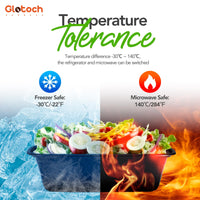 Glotoch 50 Pack (100 - Piece) 34oz Meal Prep Containers Reusable with Lids 3 - Compartment Containers Microwave, Freezer, Dishwasher Safe - Leakproof Durable To Go Take Out Plastic Food Storage - 7DAY'S