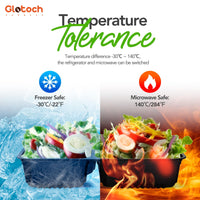 Glotoch 50 Pack (100 - Piece) 34oz Meal Prep Containers Reusable with Lids 3 - Compartment Containers Microwave, Freezer, Dishwasher Safe - Leakproof Durable To Go Take Out Plastic Food Storage - 7DAY'S