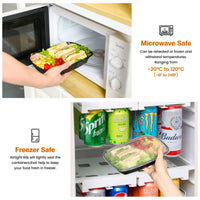 Glotoch 50 Pack 32 oz Meal Prep Containers Reusable, 2 Compartment Food Containers with Lids To Go Containers, Lunch - Microwave,Freezer,Dishwasher Safe - 7DAY'S
