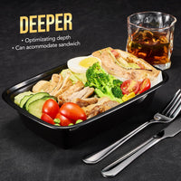 Glotoch 50 Pack 32 oz Meal Prep Containers Reusable, 2 Compartment Food Containers with Lids To Go Containers, Lunch - Microwave,Freezer,Dishwasher Safe - 7DAY'S