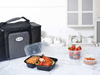 Glotoch 50 Pack 32 oz Meal Prep Containers Reusable, 2 Compartment Food Containers with Lids To Go Containers, Lunch - Microwave,Freezer,Dishwasher Safe - 7DAY'S