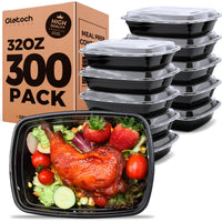 Glotoch 50 Pack 32 oz Meal Prep Containers Reusable, 2 Compartment Food Containers with Lids To Go Containers, Lunch - Microwave,Freezer,Dishwasher Safe - 7DAY'S