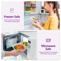 Glotoch 50 Pack 32 oz Meal Prep Containers Reusable, 2 Compartment Food Containers with Lids To Go Containers, Lunch - Microwave,Freezer,Dishwasher Safe - 7DAY'S