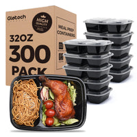 Glotoch 50 Pack 32 oz Meal Prep Containers Reusable, 2 Compartment Food Containers with Lids To Go Containers, Lunch - Microwave,Freezer,Dishwasher Safe - 7DAY'S