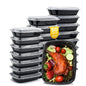 Glotoch 50 Pack 32 oz Meal Prep Containers Reusable, 2 Compartment Food Containers with Lids To Go Containers, Lunch - Microwave,Freezer,Dishwasher Safe - 7DAY'S
