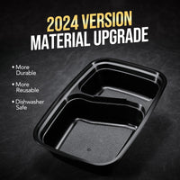 Glotoch 50 Pack 32 oz Meal Prep Containers Reusable, 2 Compartment Food Containers with Lids To Go Containers, Lunch - Microwave,Freezer,Dishwasher Safe - 7DAY'S