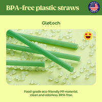Glotoch Express 500 PCS Individually Wrapped Black Plastic Straws, 7.75'' Long, 0.24'' Diameter Disposable Drinking Straws for Every Occasion, Party, Made in USA - 7DAY'S