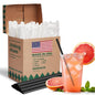 Glotoch Express 500 PCS Individually Wrapped Black Plastic Straws, 7.75'' Long, 0.24'' Diameter Disposable Drinking Straws for Every Occasion, Party, Made in USA - 7DAY'S