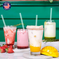 Glotoch Express 500 PCS Smoothie Straws – 10.2 Inch Long, 8mm Diameter Disposable Plastic Drinking Straws, Clear Wide Straw for Milkshakes, Slushies & Kids – Food - Safe, BPA - Free, Made in USA - 7DAY'S