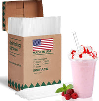 Glotoch Express 500 PCS Smoothie Straws – 10.2 Inch Long, 8mm Diameter Disposable Plastic Drinking Straws, Clear Wide Straw for Milkshakes, Slushies & Kids – Food - Safe, BPA - Free, Made in USA - 7DAY'S