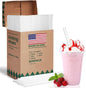 Glotoch Express 500 PCS Smoothie Straws – 10.2 Inch Long, 8mm Diameter Disposable Plastic Drinking Straws, Clear Wide Straw for Milkshakes, Slushies & Kids – Food - Safe, BPA - Free, Made in USA - 7DAY'S