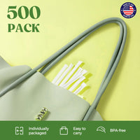 Glotoch Express 500PCS Individually Wrapped Clear Plastic Straws, 7.75'' Long, 0.24'' Diameter Disposable Drinking Straws for Every Occasion, Party, Made in USA - 7DAY'S
