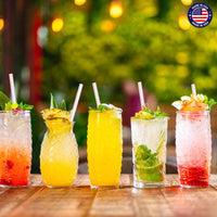 Glotoch Express 500PCS Individually Wrapped Clear Plastic Straws, 7.75'' Long, 0.24'' Diameter Disposable Drinking Straws for Every Occasion, Party, Made in USA - 7DAY'S