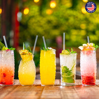 Glotoch Express 500PCS Individually Wrapped Clear Plastic Straws, 7.75'' Long, 0.24'' Diameter Disposable Drinking Straws for Every Occasion, Party, Made in USA - 7DAY'S