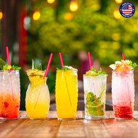 Glotoch Express 500PCS Individually Wrapped Clear Plastic Straws, 7.75'' Long, 0.24'' Diameter Disposable Drinking Straws for Every Occasion, Party, Made in USA - 7DAY'S