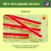 Glotoch Express 500PCS Individually Wrapped Clear Plastic Straws, 7.75'' Long, 0.24'' Diameter Disposable Drinking Straws for Every Occasion, Party, Made in USA - 7DAY'S