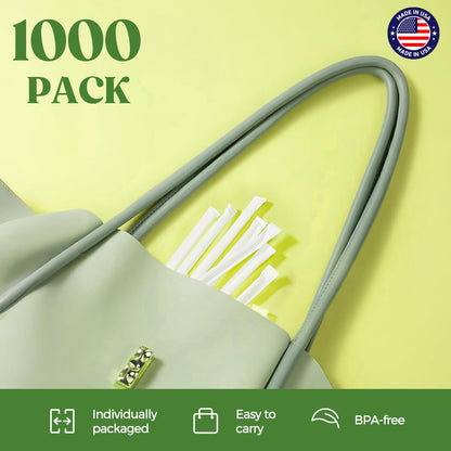 Glotoch Express 500PCS Individually Wrapped Clear Plastic Straws, 7.75'' Long, 0.24'' Diameter Disposable Drinking Straws for Every Occasion, Party, Made in USA - 7DAY'S