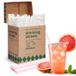 Glotoch Express 500PCS Individually Wrapped Clear Plastic Straws, 7.75'' Long, 0.24'' Diameter Disposable Drinking Straws for Every Occasion, Party, Made in USA - 7DAY'S