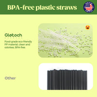 Glotoch Express 500PCS Individually Wrapped Clear Plastic Straws, 7.75'' Long, 0.24'' Diameter Disposable Drinking Straws for Every Occasion, Party, Made in USA - 7DAY'S