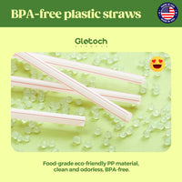 Glotoch Express 500PCS Individually Wrapped Clear Plastic Straws, 7.75'' Long, 0.24'' Diameter Disposable Drinking Straws for Every Occasion, Party, Made in USA - 7DAY'S