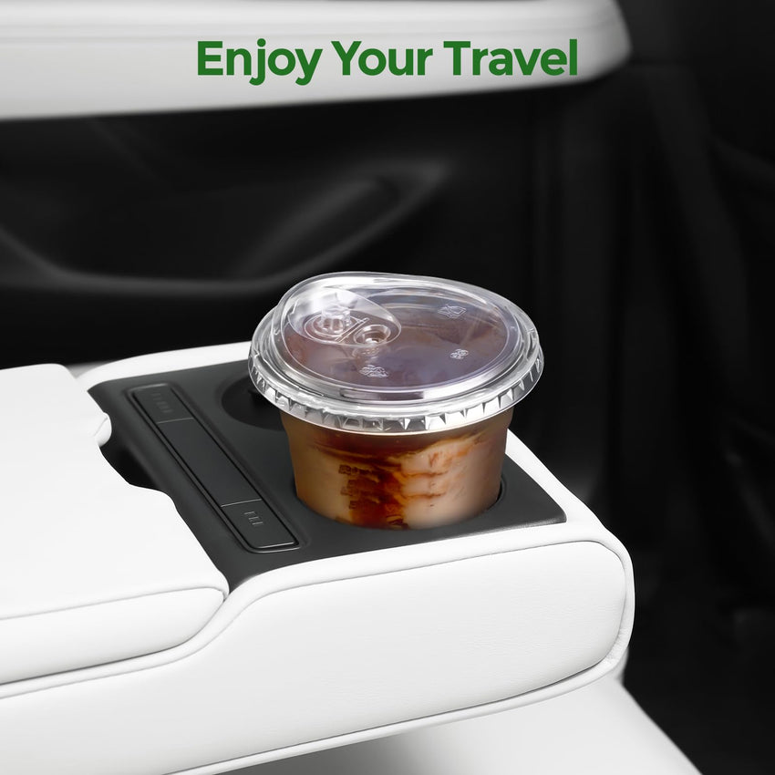 Glotoch Express Clear Plastic Cups with Lids, [100 Sets - 24oz] Disposable Crystal Iced Coffee Cups - Strawless Sip Lids - Sturdy To Go Cup for Smoothie, Cold Drinks, Juice - 7DAY'S