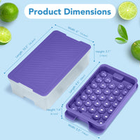 Glotoch Ice Cube Tray for Freezer with Bin BPA Free Plastic, Round Diamond Shape Mini 1 Inch Ice Cube for Coffee,Whiskey,Cocktail, Easy Release Ice Cube Mold Set of 2 (Total 62 Mini Ice Balls) - 7DAY'S
