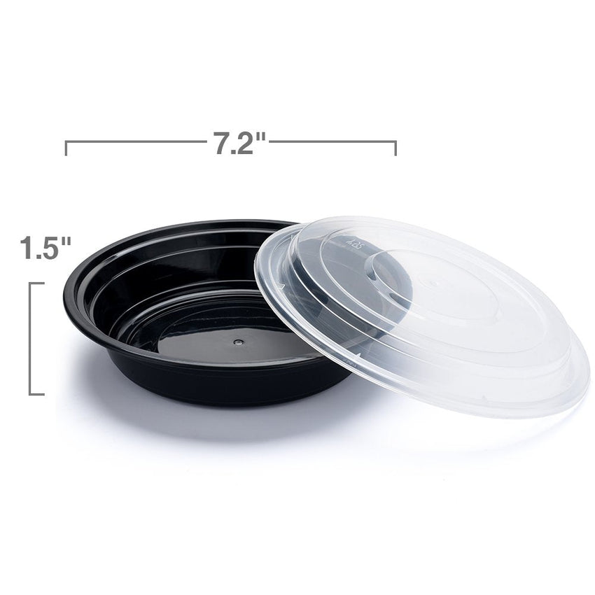 Glotoch Meal Prep Food Container 50 Pack, Disposable with Lids, Durable To Go Containers, for Takeout, Salad , Microwave Safe, BPA - Free, Stackable - 16 OZ - 7DAY'S