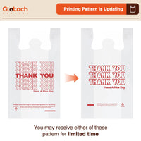 Glotoch Plastic Thank You Bags 1000 Count, 12" x 6.5" x 21" White Grocery Bags with Handles for Restaurant, Retail, Grocery Store, Takeout, Convenience Stores, T-shirt Shopping Bag in Bulk - 7DAY'S