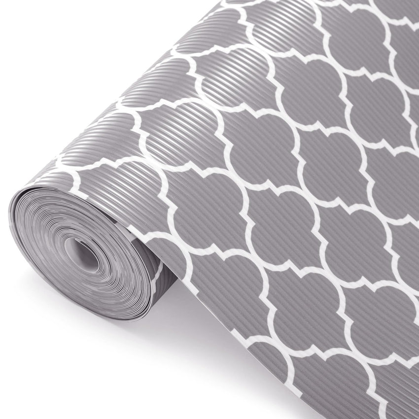 Glotoch Shelf Liner for Kitchen Cabinets Non Adhesive, 12" x20FT(240 Inch) Non Slip Drawer Liners, Waterproof Shelf Paper Closet Liners for Refrigerator Gray - 7DAY'S