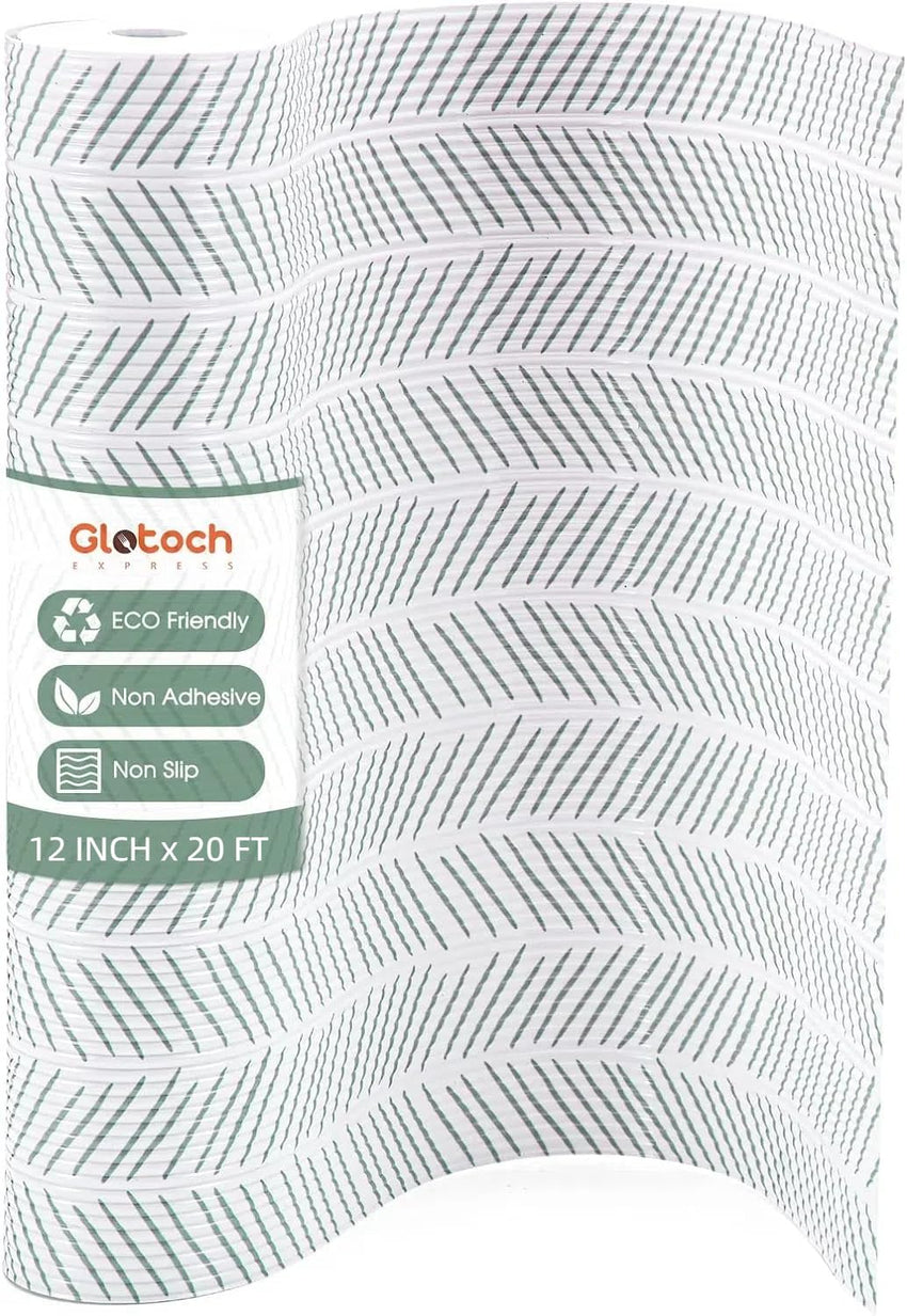 Glotoch Shelf Liner for Kitchen Cabinets Non Adhesive, 12" x20FT(240 Inch) Non Slip Drawer Liners, Waterproof Shelf Paper Closet Liners for Refrigerator Gray - 7DAY'S