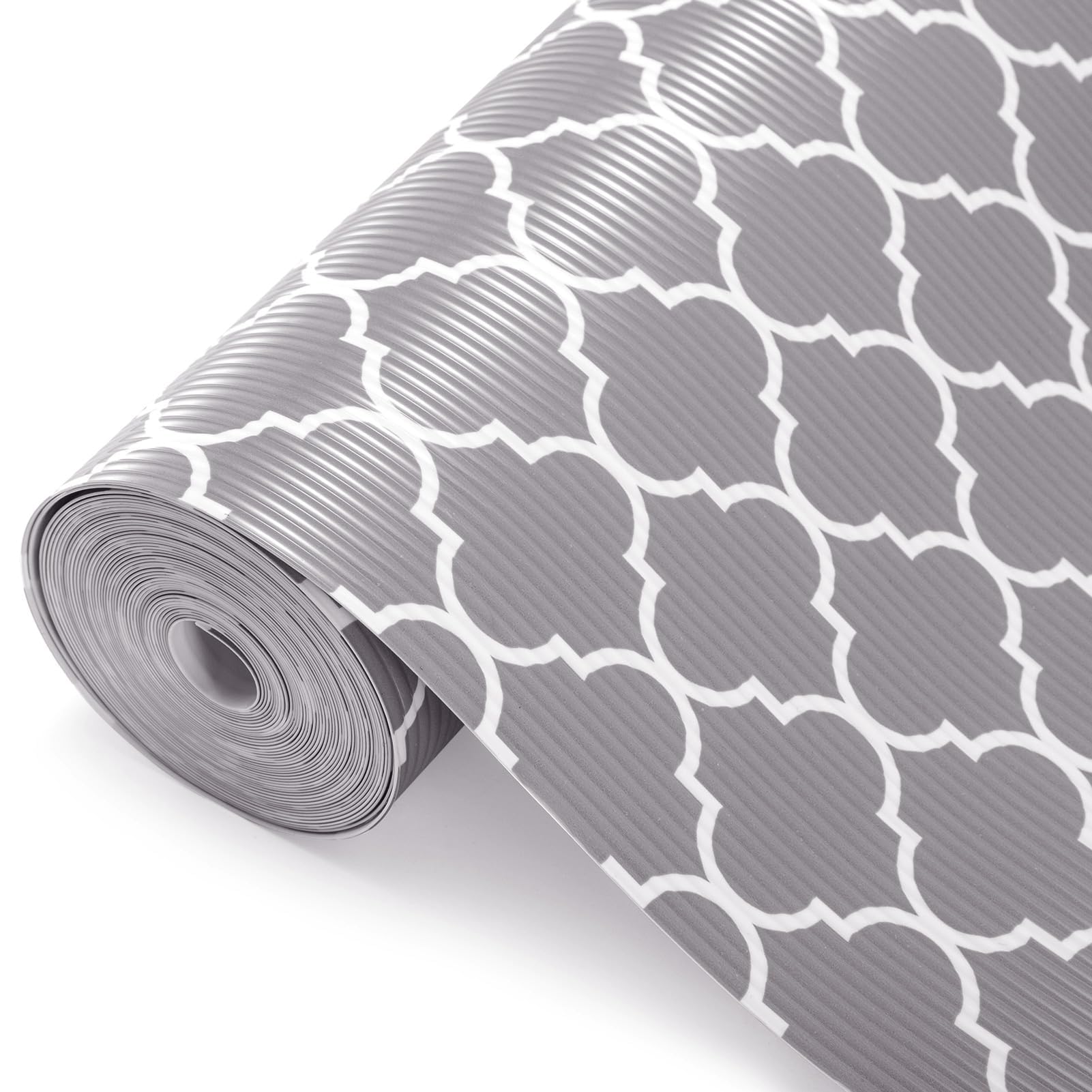 Glotoch Shelf Liner for Kitchen Cabinets Non Adhesive, 12" x20FT(240 Inch) Non Slip Drawer Liners, Waterproof Shelf Paper Closet Liners for Refrigerator Gray - 7DAY'S