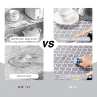 Glotoch Shelf Liner for Kitchen Cabinets Non Adhesive, 12" x20FT(240 Inch) Non Slip Drawer Liners, Waterproof Shelf Paper Closet Liners for Refrigerator Gray - 7DAY'S