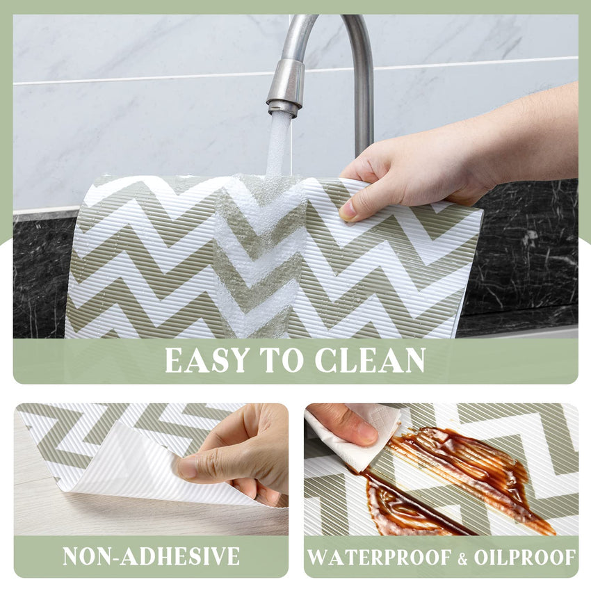 Glotoch Shelf Liner for Kitchen Cabinets Non Adhesive, 12" x20FT(240 Inch) Non Slip Drawer Liners, Waterproof Shelf Paper Closet Liners for Refrigerator Gray - 7DAY'S