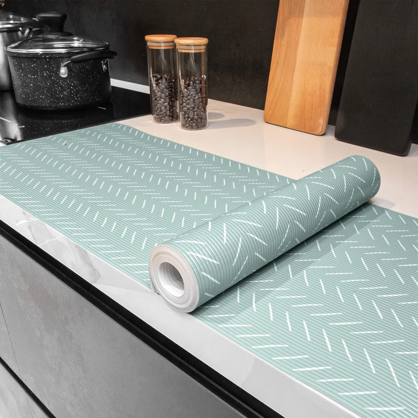 Glotoch Shelf Liner for Kitchen Cabinets Non Adhesive, 12" x20FT(240 Inch) Non Slip Drawer Liners, Waterproof Shelf Paper Closet Liners for Refrigerator Gray - 7DAY'S