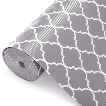 Glotoch Shelf Liner for Kitchen Cabinets Non Adhesive, 12" x20FT(240 Inch) Non Slip Drawer Liners, Waterproof Shelf Paper Closet Liners for Refrigerator Gray - 7DAY'S