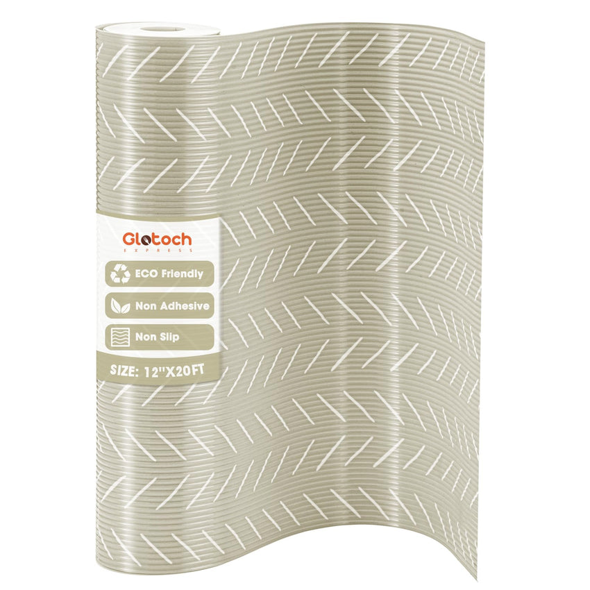 Glotoch Shelf Liner for Kitchen Cabinets Non Adhesive, 12" x20FT(240 Inch) Non Slip Drawer Liners, Waterproof Shelf Paper Closet Liners for Refrigerator Gray - 7DAY'S